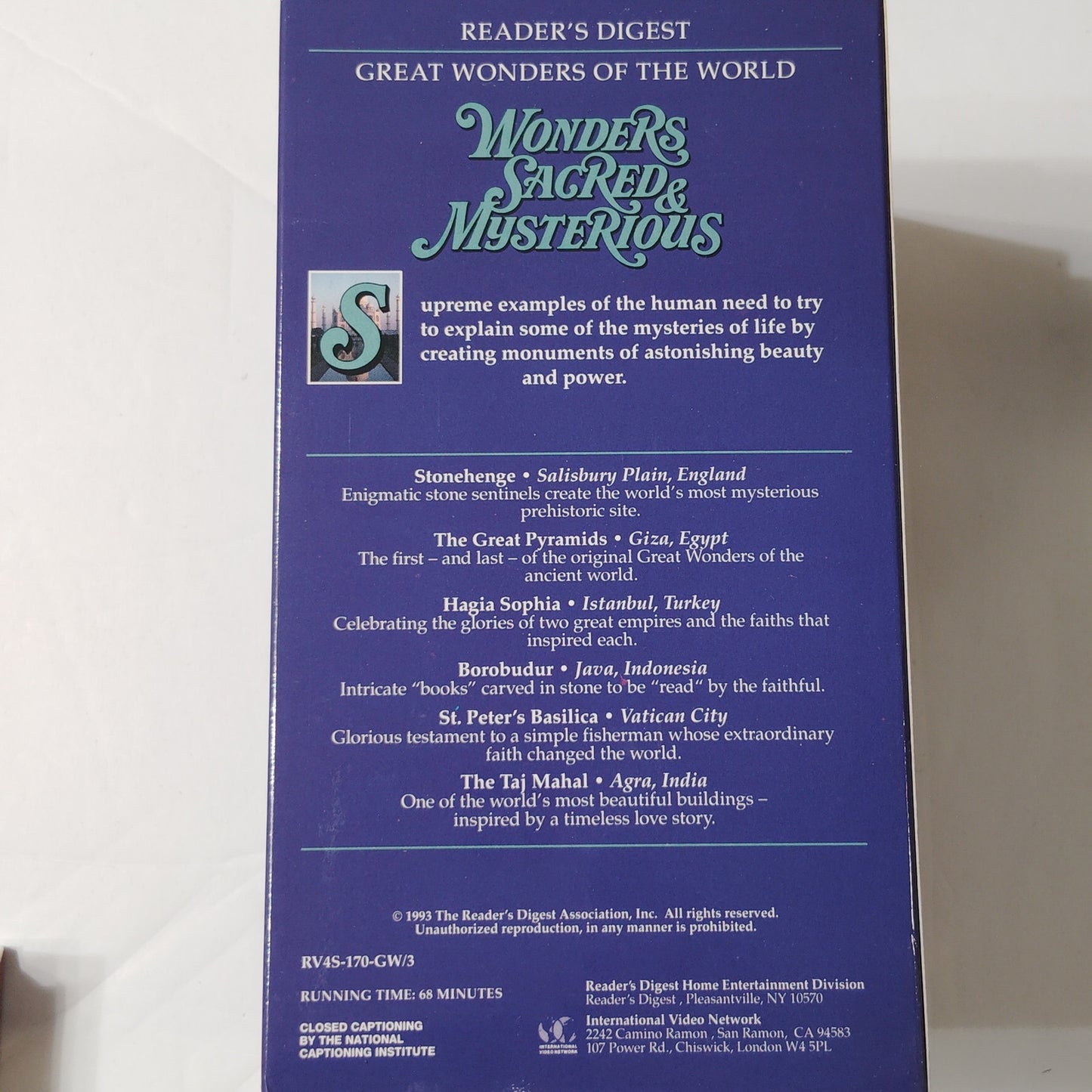 Great Wonders of the World VHS 3‑Tape Set 1993 Reader’s Digest