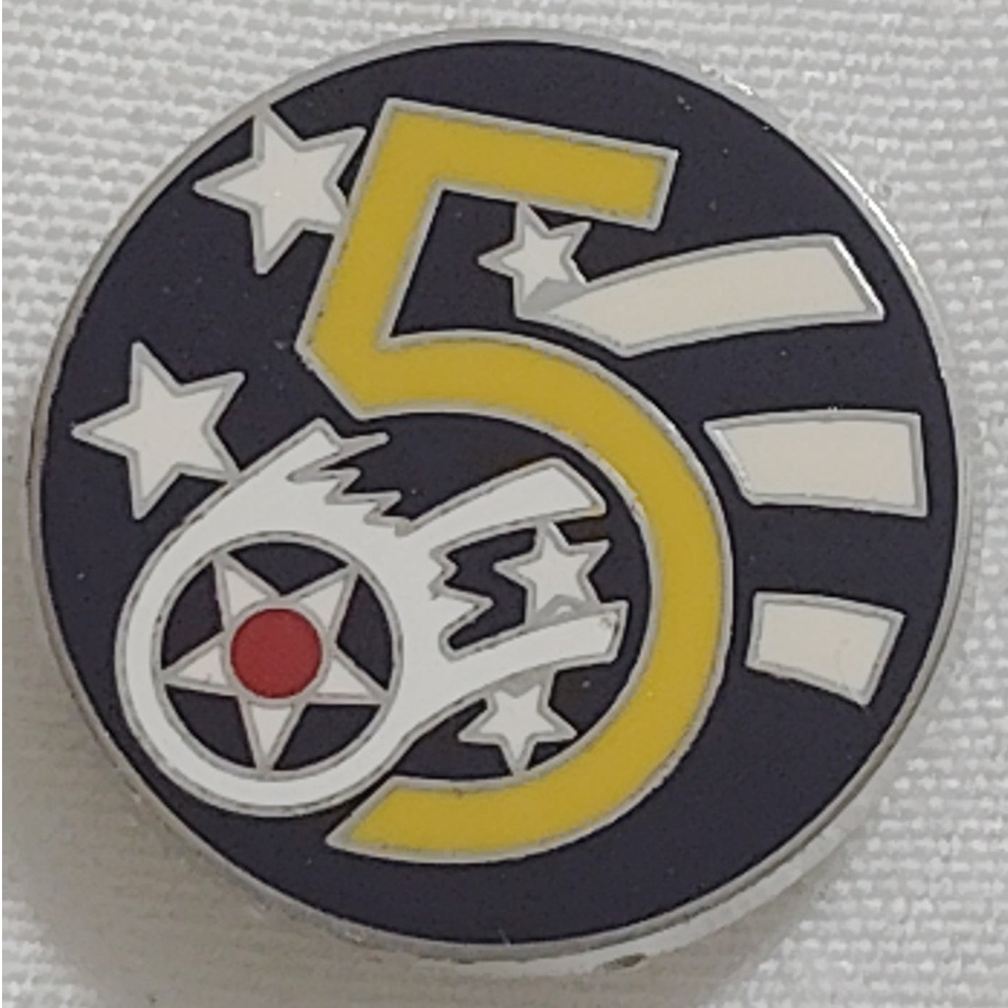 US 5th Air Force Insignia Novelty Enamel Pin – 3/4" Double Clutch Hat, Lapel Pin
