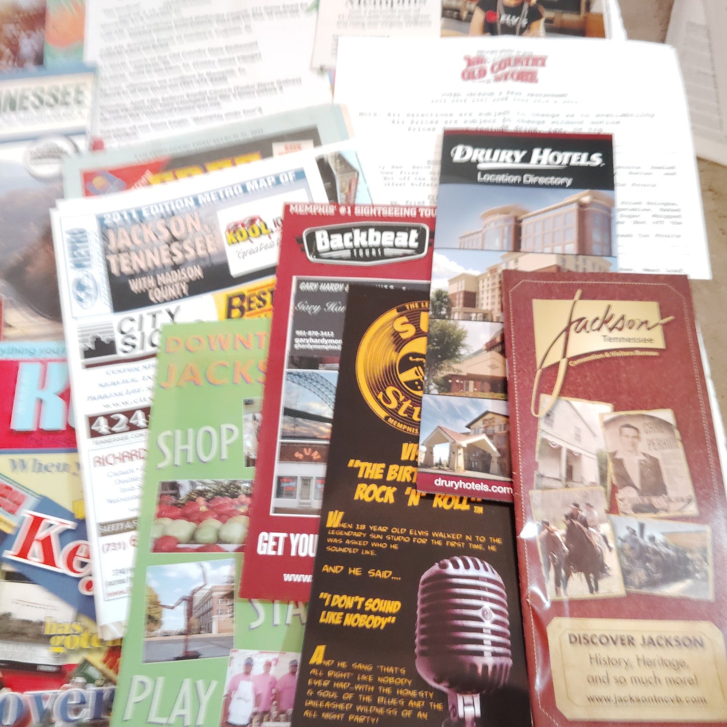 2011 Jackson Memphis Yellowstone Travel Ephemera Collection Brochures Maps