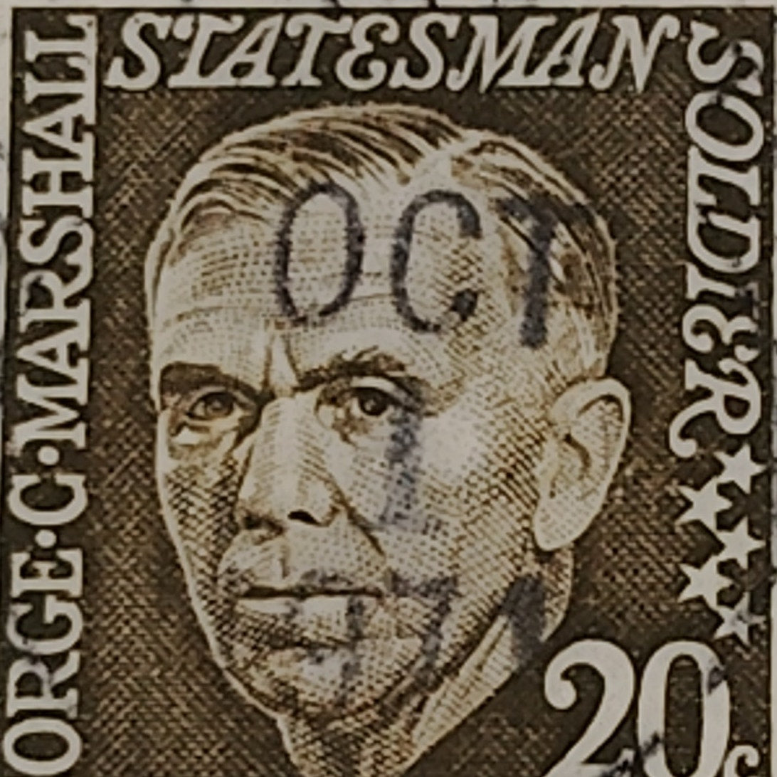 1967 20¢ George C. Marshall Stamp – Prominent Americans Series – Scott #1289