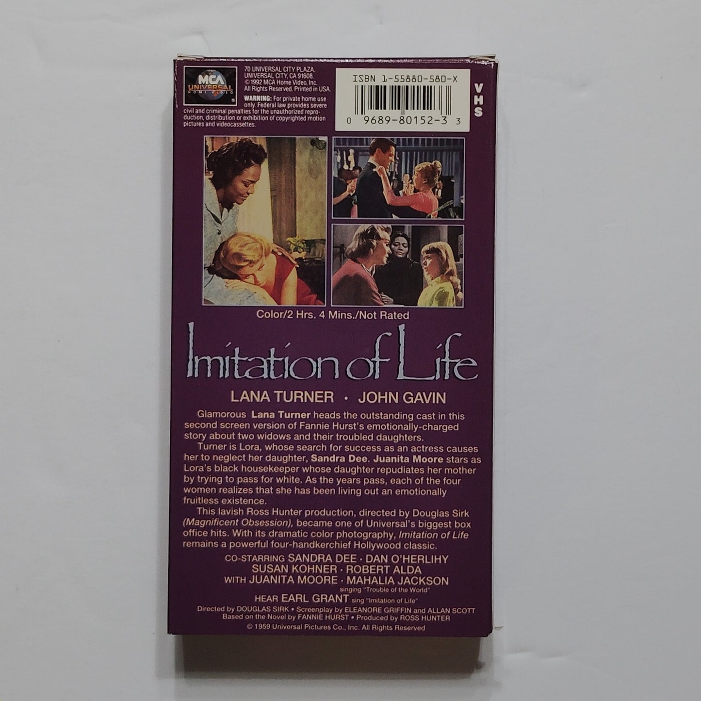 Imitation of Life VHS 1992 Lana Turner Classic Drama Vintage Movie Tape