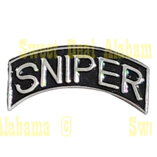 Army "SNIPER" Hat, Lapel or Brooch Novelty Collectors Pin 1-1/4"W x 5/8"H