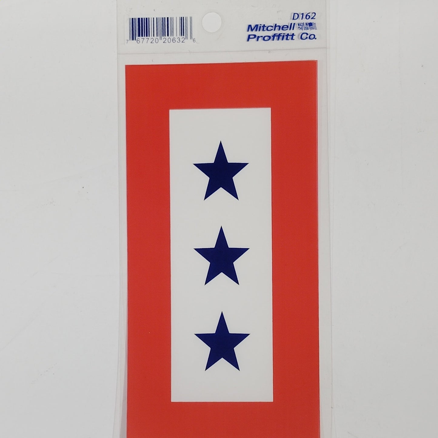 3 Blue Star Service Banner Decal – 5" x 3" Vinyl – Outside Window Mount – DT162