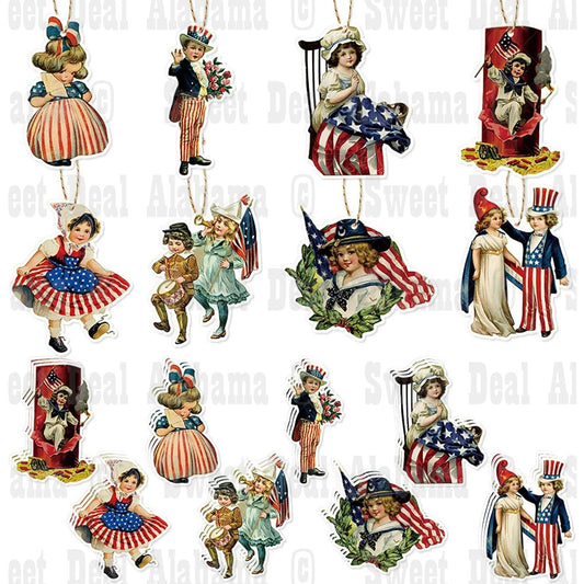 32-Piece 4th of July Hanging Décor – Patriotic Paper Ornaments Set