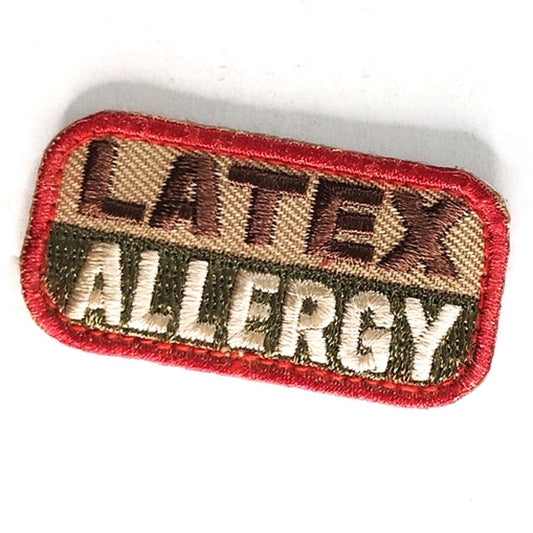 Latex Allergy Medical ID Tactical Patch 2" × 1" Hook Back