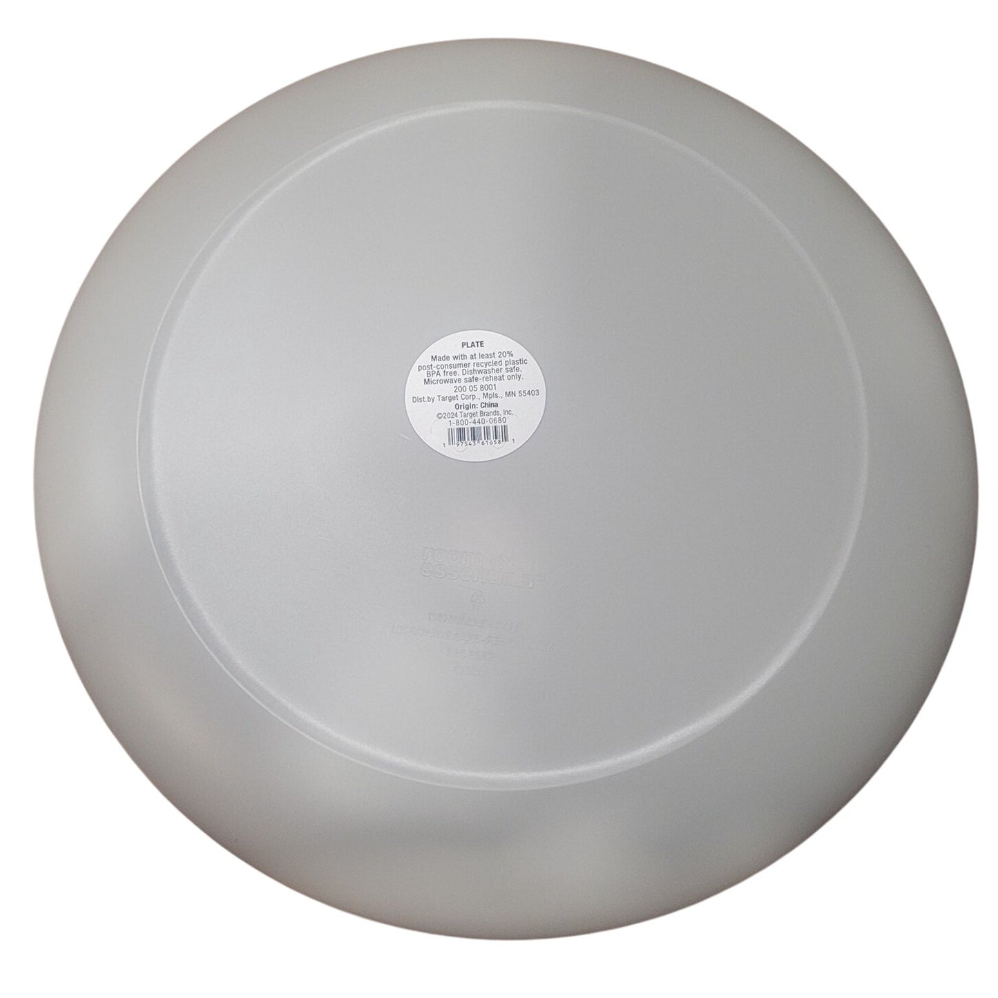 CS/24 10.5" Plastic Dinner Plate – Light Gray – Microwave & Dishwasher Safe