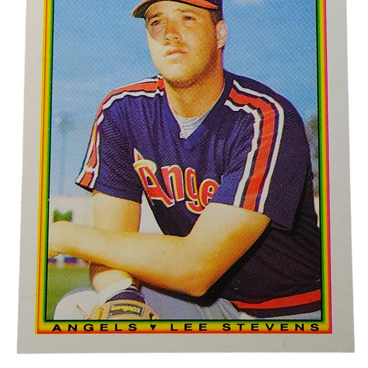 1990 Bowman Lee Stevens RC #300 California Angels Rookie 1B MLB Baseball Card NM