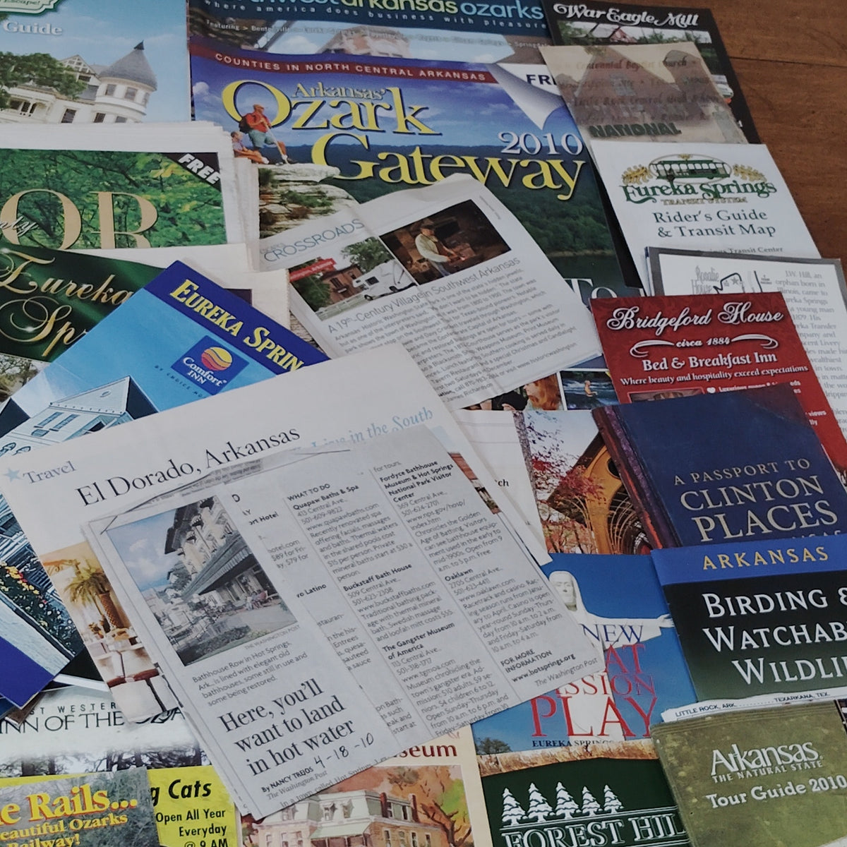 Vintage Arkansas Travel Ephemera Lot - Brochures, Maps, Guides - Pre-2010