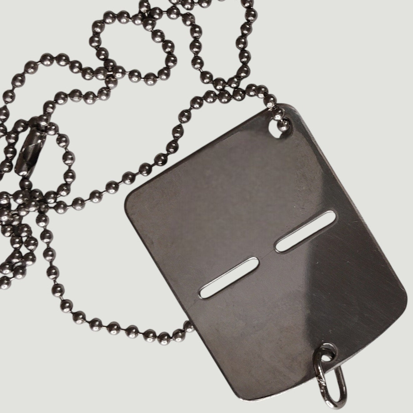 Italian Military Surplus Stainless Steel Dog Tag with Chain