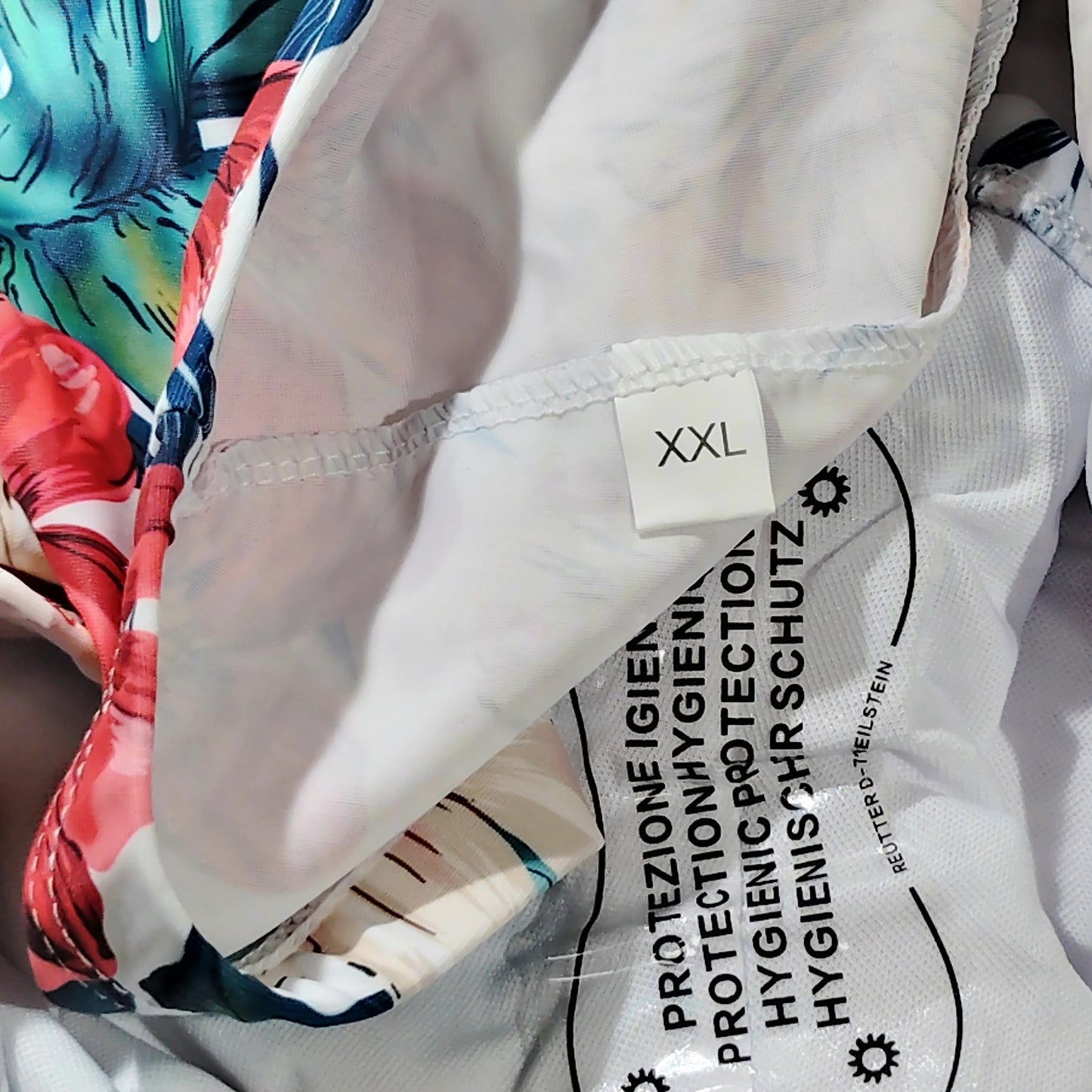 Women’s Tropical Floral Pull‑On Swim Shorts – White Multi – XXL (12) – NWOT