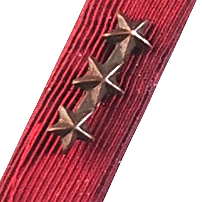 Navy Good Conduct Ribbon with 3 Bronze Star Device, 1-3/8"L x 3/8"H