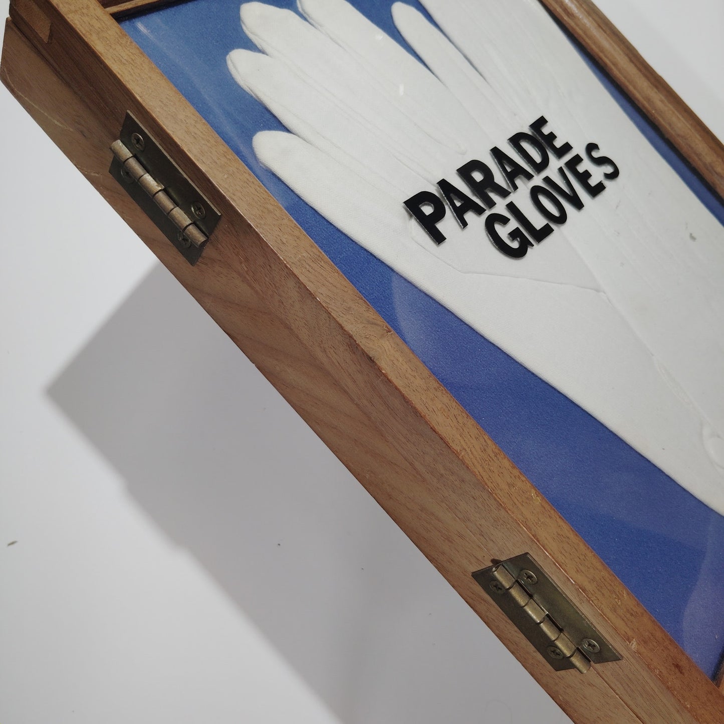 Parade Gloves in Plexiglass & Wood Display Case – 10x12x2 – Hinged Door