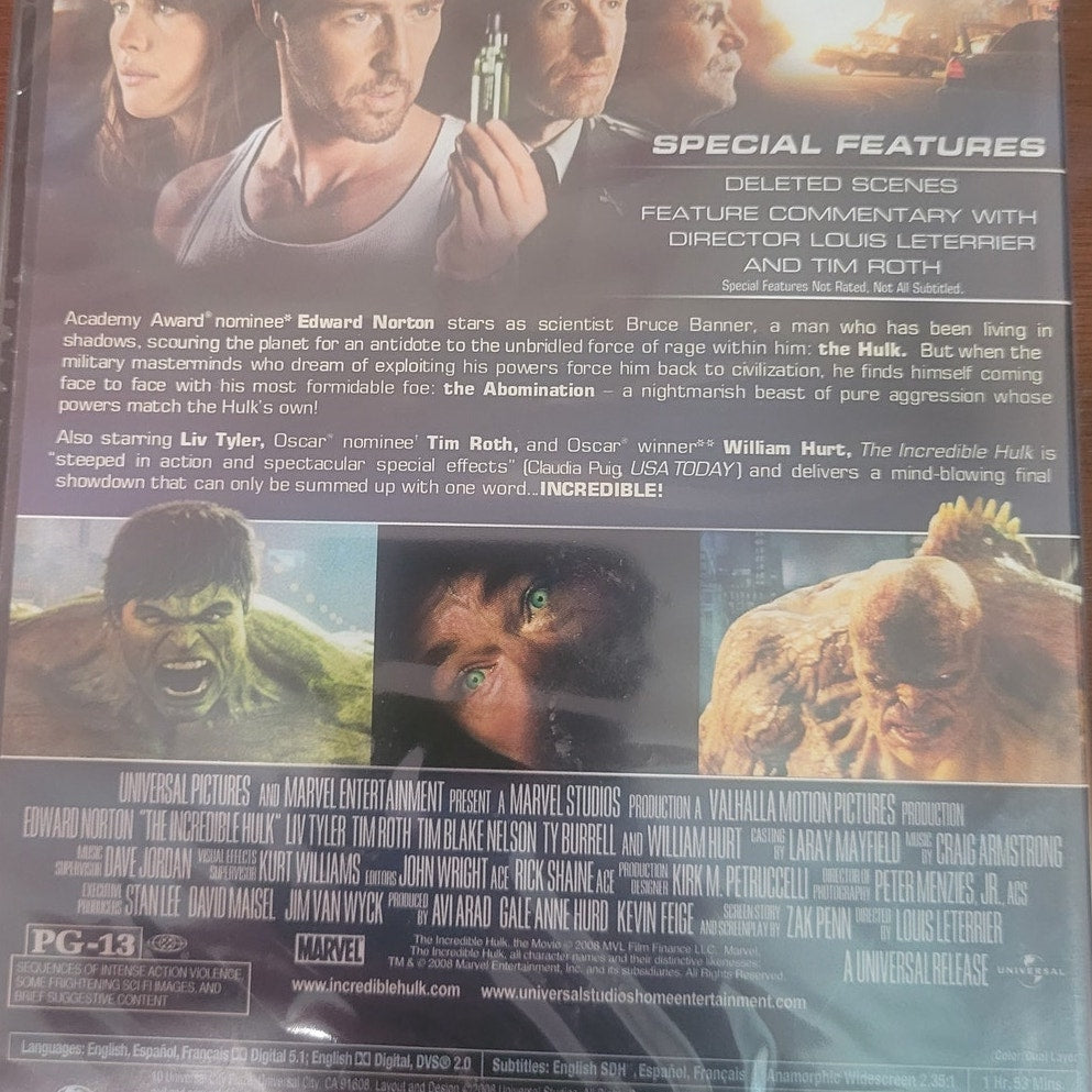 The Incredible Hulk DVD 2008 – Marvel Superhero Action, Edward Norton, Liv Tyler