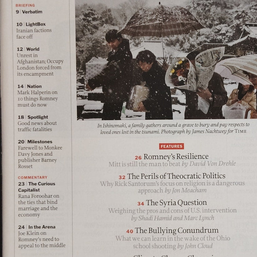 TIME Magazine March 12 2012 - 10 Ideas That Are Changing Your Life Back Issue