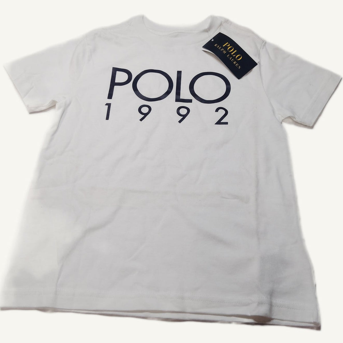 Polo Ralph Lauren Boys POLO 1992 Graphic Tee Size 5 White Navy T-Shirt