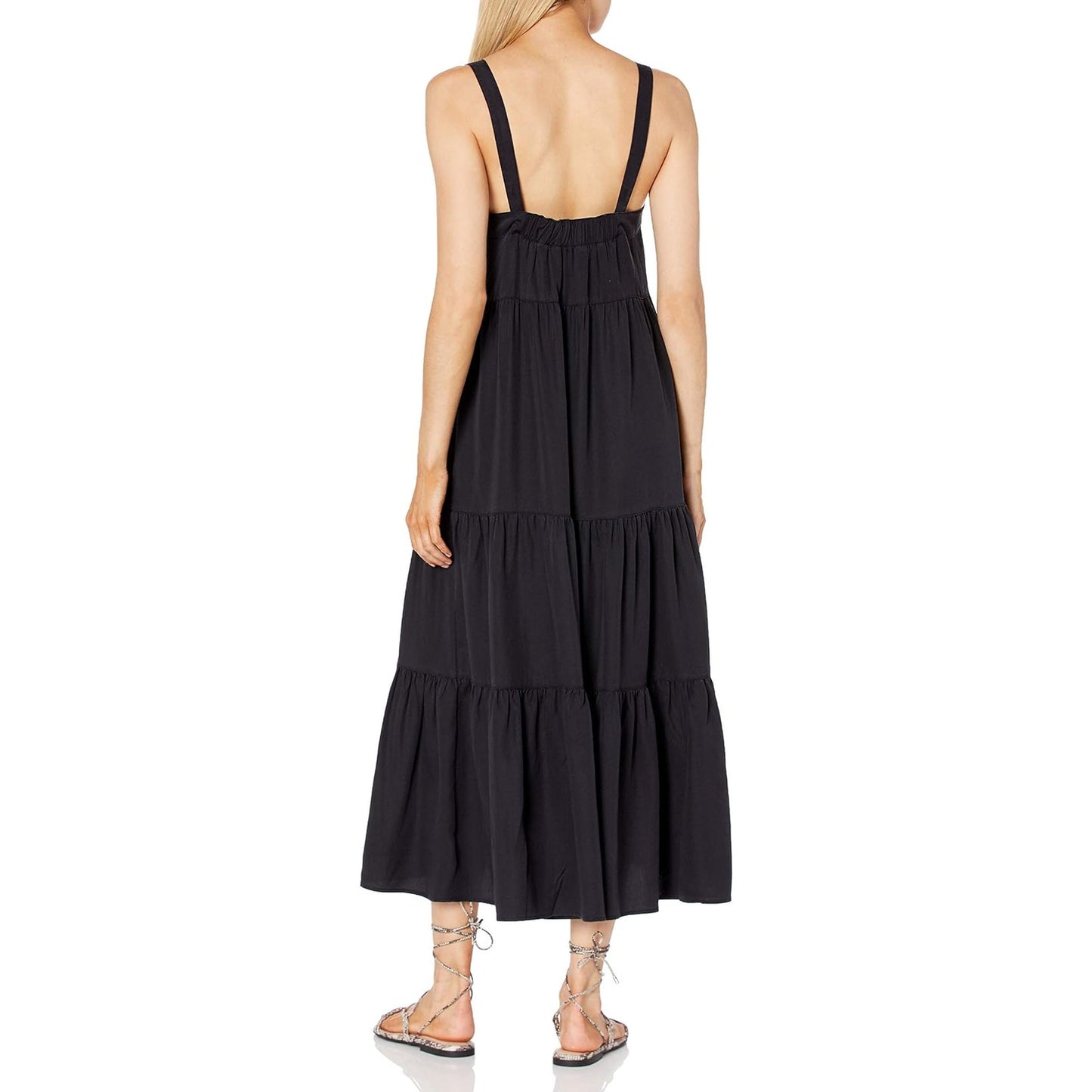 The Drop Women's Britt Tiered Maxi Tent Dress, Black, XXS (00)