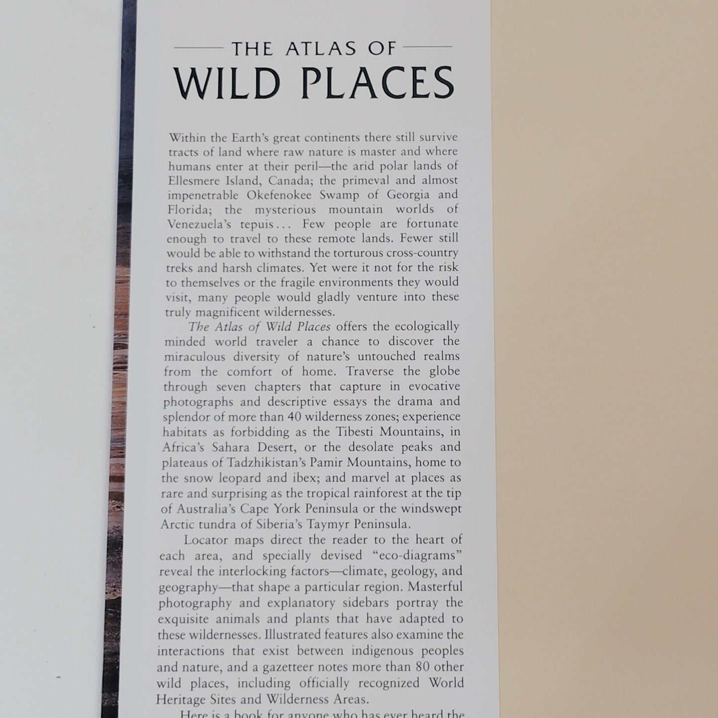Atlas of Wild Places 1994 Hardcover Nature Photography Book 11.75" x 9.5"