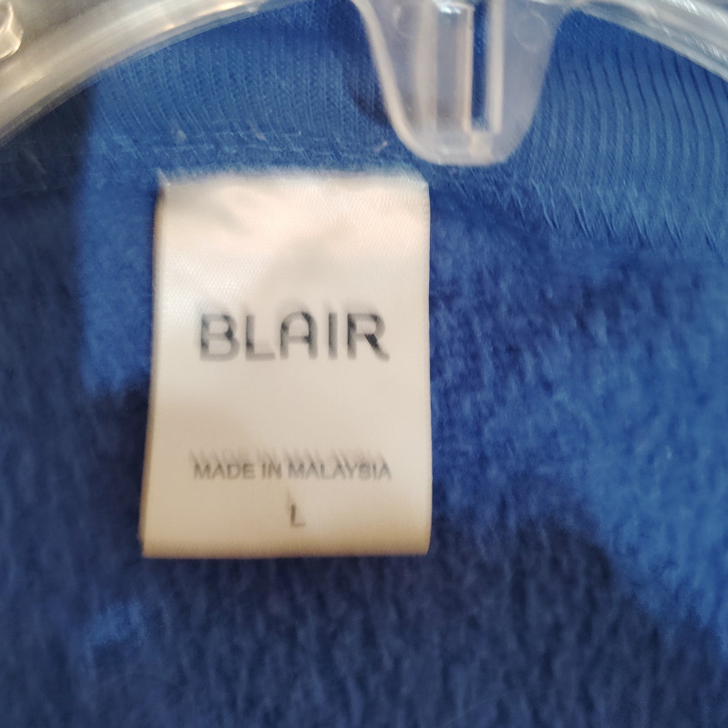 Blair Women's Vintage Heavy Flannel Snap Front Robe Blue Large Soft Plush