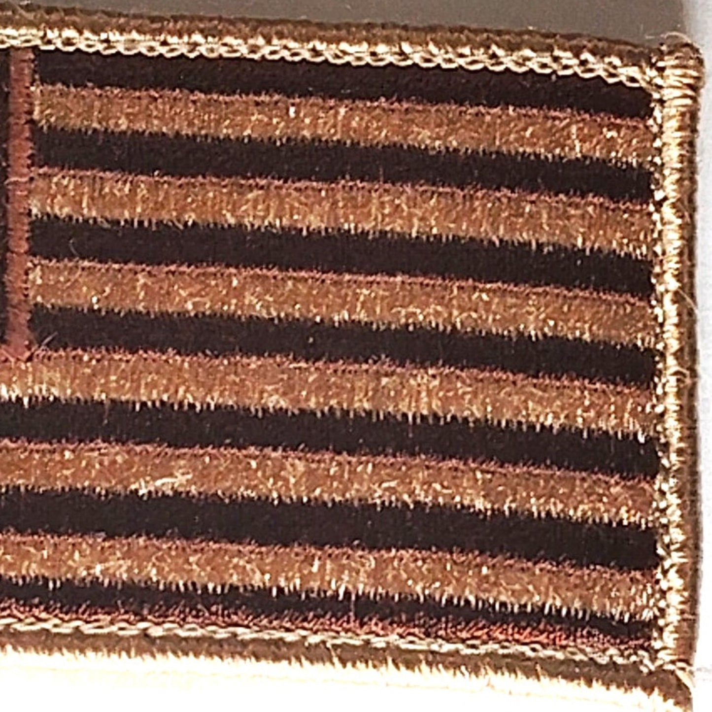 US Flag Patch Std Orientation Subdued Coyote Brown Black Hook Back 3-3/8"x1-7/8"