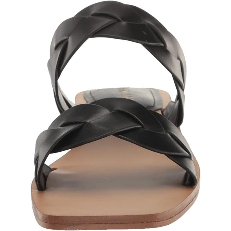 Nine West Royal Sandal – Black, Women’s 5.5, Slip-On Faux Leather with Lug Sole