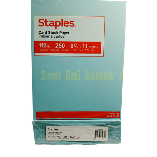 2 Reams, 500 Pages, Pastel Blue 110 lb. Cardstock Paper, 8-1/2" X 11"  #ST49702