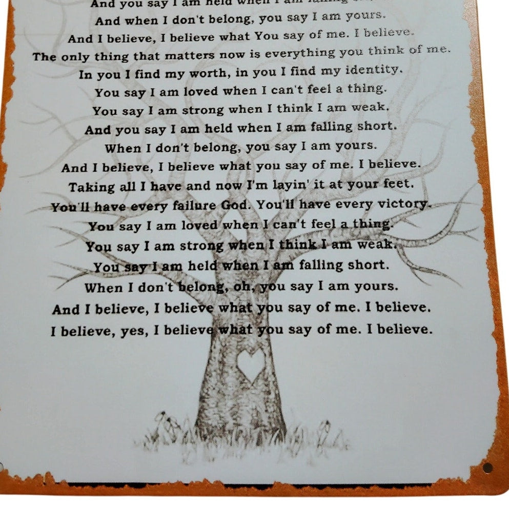 Inspirational Poem "You Say" Tin Sign – 12x8 Retro Metal Wall Décor