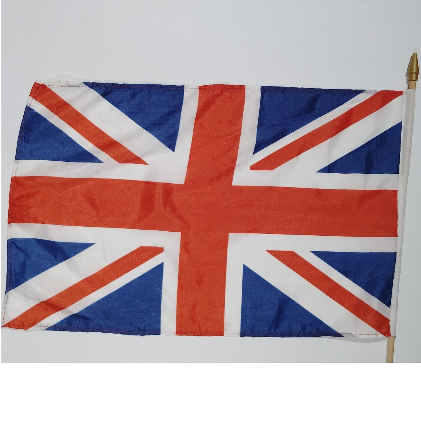 U.K. Union Jack 12x18in Stick Flag – 24" Wooden Pole Bold Dye‑Sublimated Colors