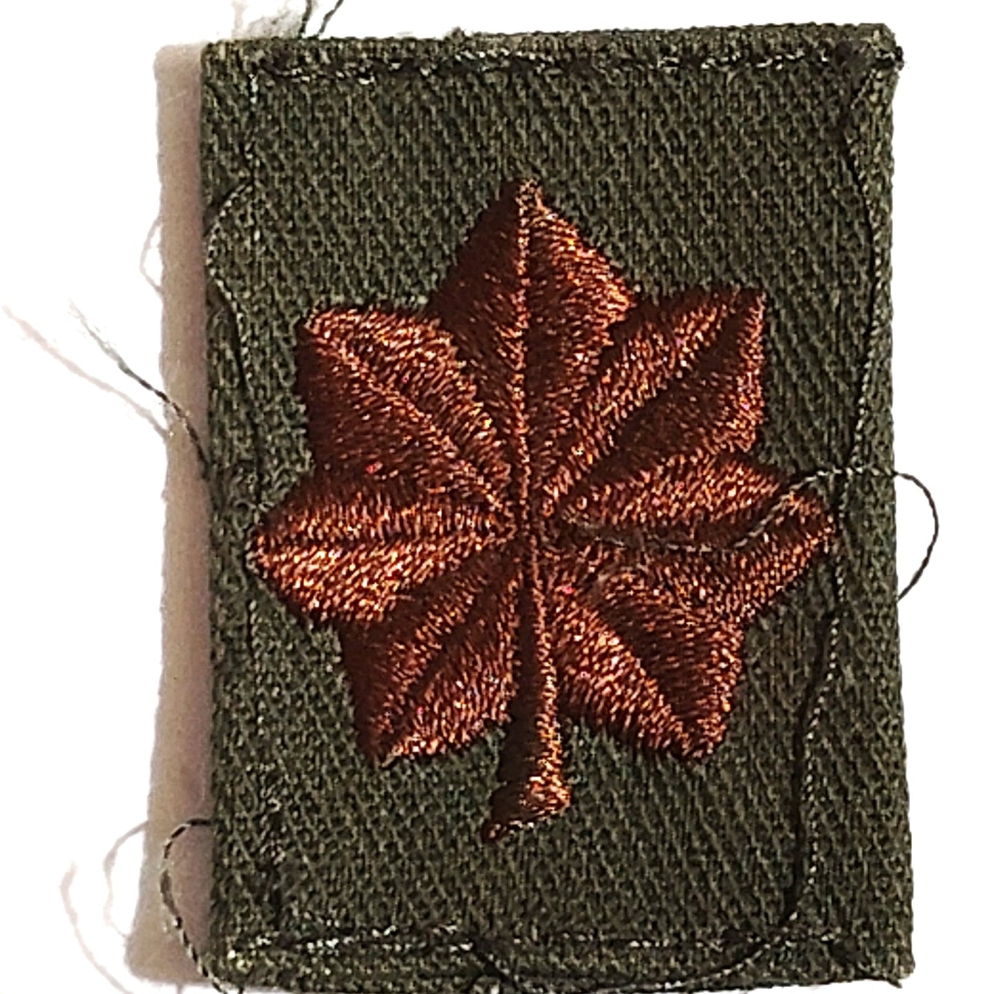 USN Lieutenant Commander LCDR O‑4 Patch Gold on ODG Folded Twill 1‑5/8" × 1‑1/8"