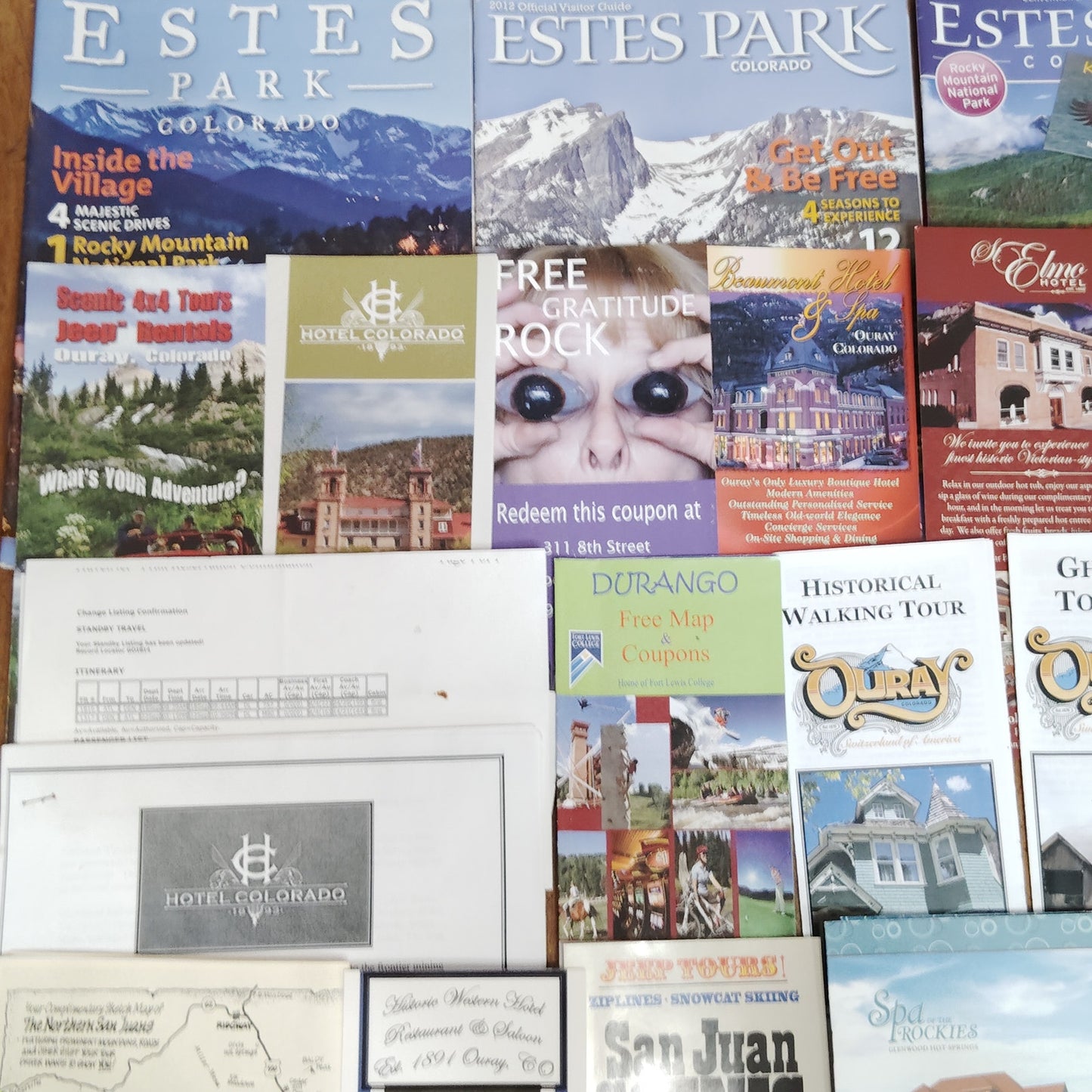 Colorado Rocky Mountain Park Ouray Vacation Ephemera Lot - 2013 Travel Souvenirs