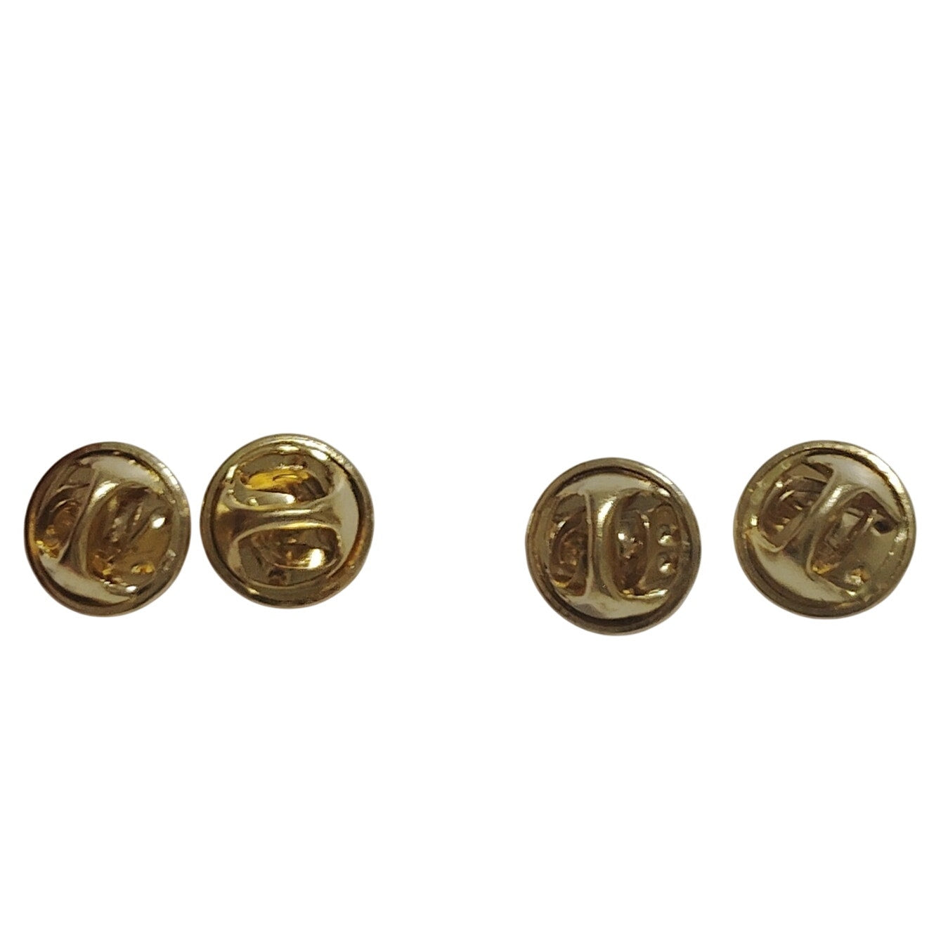 HWC Gold‑Tone Captain Rank Bars – Corrugated – 3/4" × 3/4" Novelty Pin Set