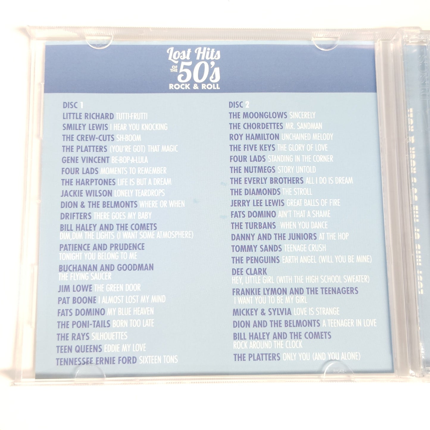 Lost Hits of the 50’s Rock & Roll 2‑CD Set 40 Songs Vintage Jukebox Cover