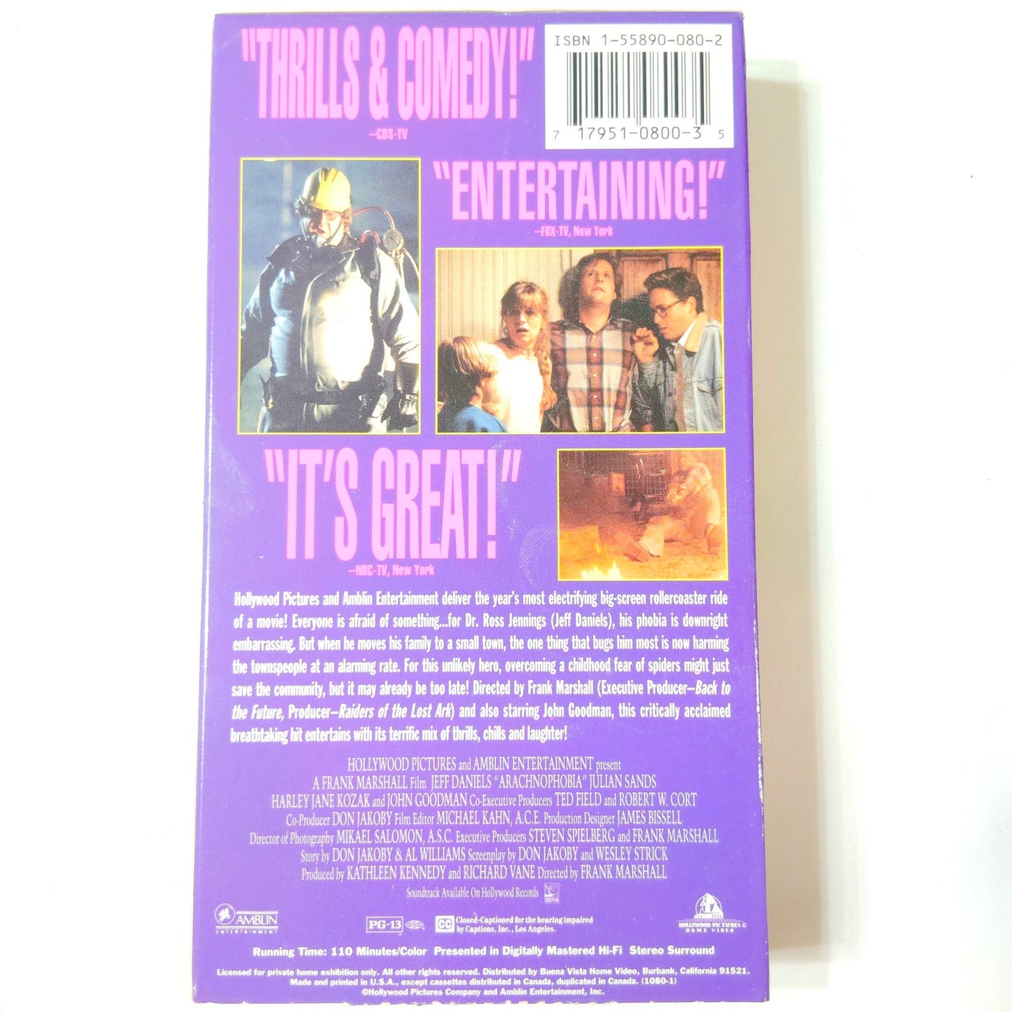 Arachnophobia VHS 1990 Jeff Daniels John Goodman Creature Comedy Thriller