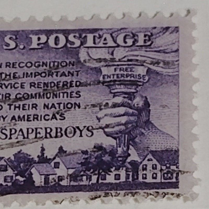 1952 3¢ Newspaper Boys Stamp – Scott 1015 – Free Enterprise Tribute