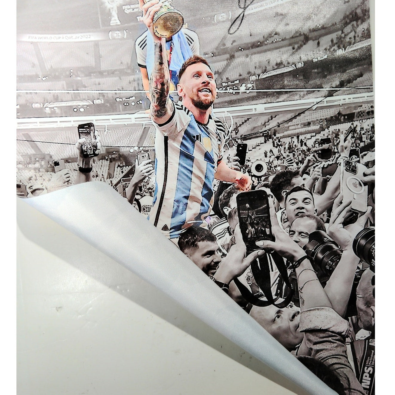 Lionel Messi World Cup 2022 Victory Canvas Print – Argentina Soccer Champion Wall Art (Unframed)