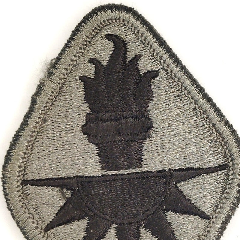Vintage US Army Military Intelligence School Center ACU Patch Hook Backing 3"
