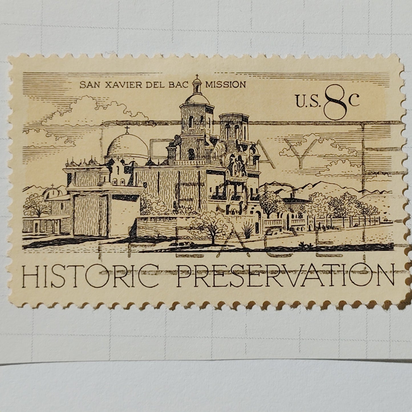 1971 US Postage Stamp Scott #1443 8c Historic Preservation San Xavier Mission