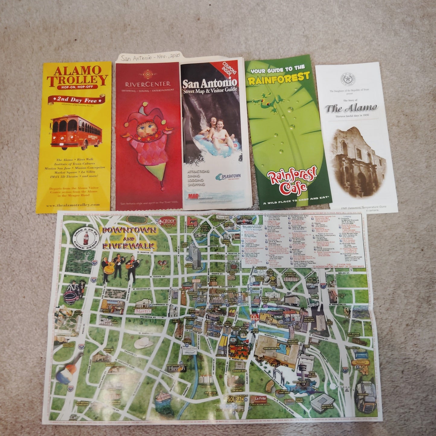 2010 San Antonio TX Travel Ephemera Lot Maps Guides Brochures 2 Lbs