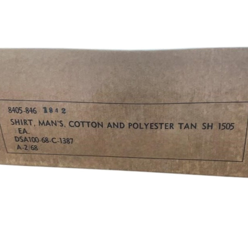 U.S.A.F, Vietnam, 1968, S/S Shirt, Tan Shade 1505, Size 15, Cotton/Poly, NIP