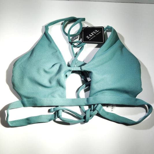 ZAFUL Women’s Crisscross Wrap Bikini Top – Seafoam Green – Medium (US 6) – NWT