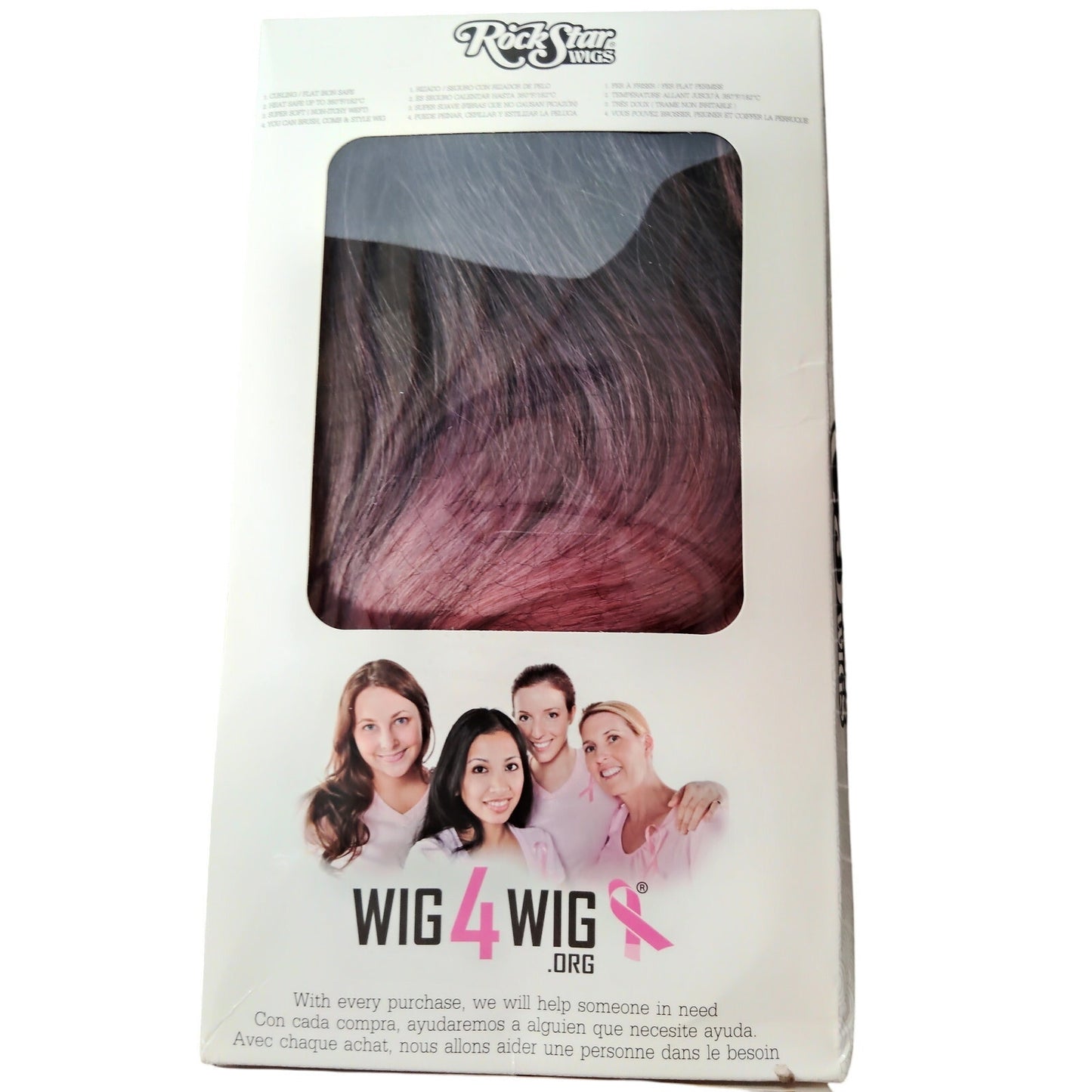 Rockstar Wigs LLC Dark Root Pink Wig Halloween Costume Accessory, One Size