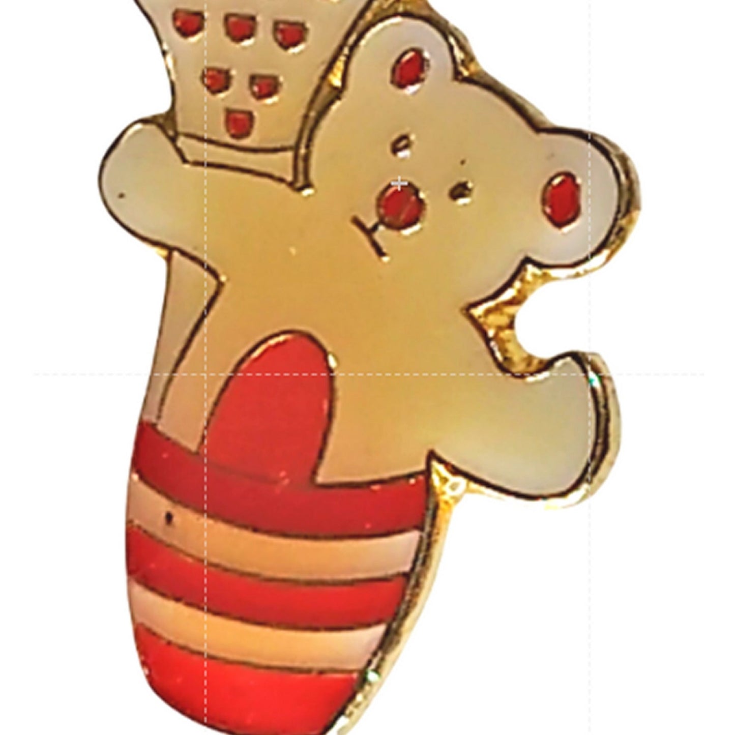 Patriotic USA Bear in Hot Air Balloon Biker Jacket Hat Lapel Pin 1‑1/4" × 5/8"