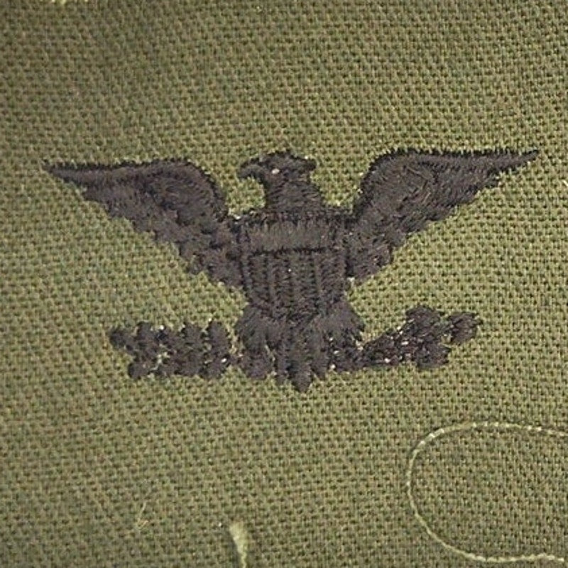 US Army USAF Colonel O‑6 Rank Patch Subdued OD Green 5" × 2" Pair