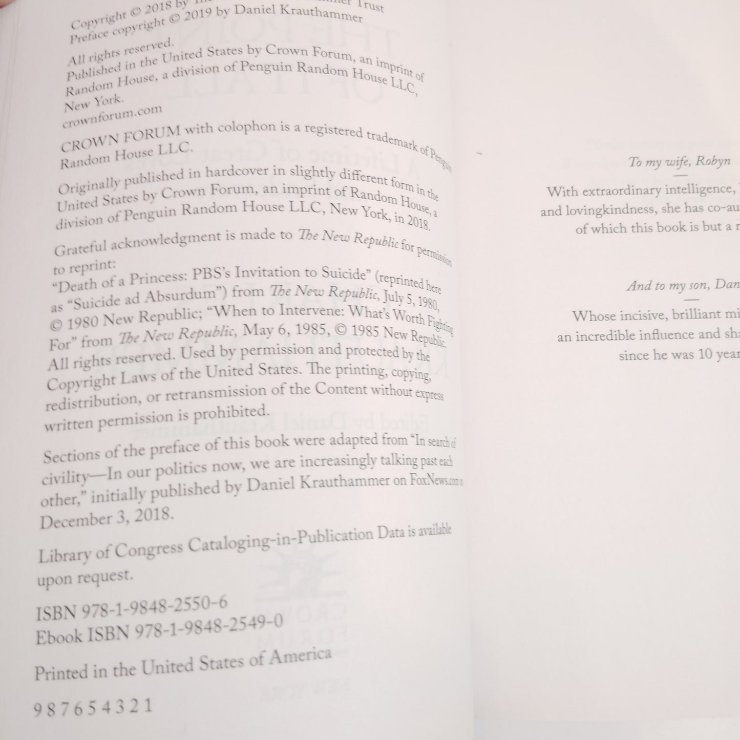 The Point of It All 2018 Paperback LN Charles Krauthammer Essays Politics Faith