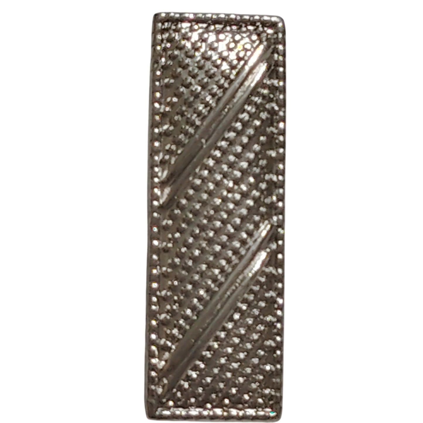 Silver‑Tone Lieutenant Rank Bars – Corrugated – 1‑1/8" × 3/8" Novelty Pin Set
