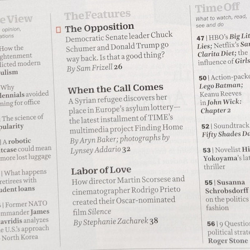 Time Magazine Feb 20 2017 Chuck Schumer Do the Democrats Matter Back Issue