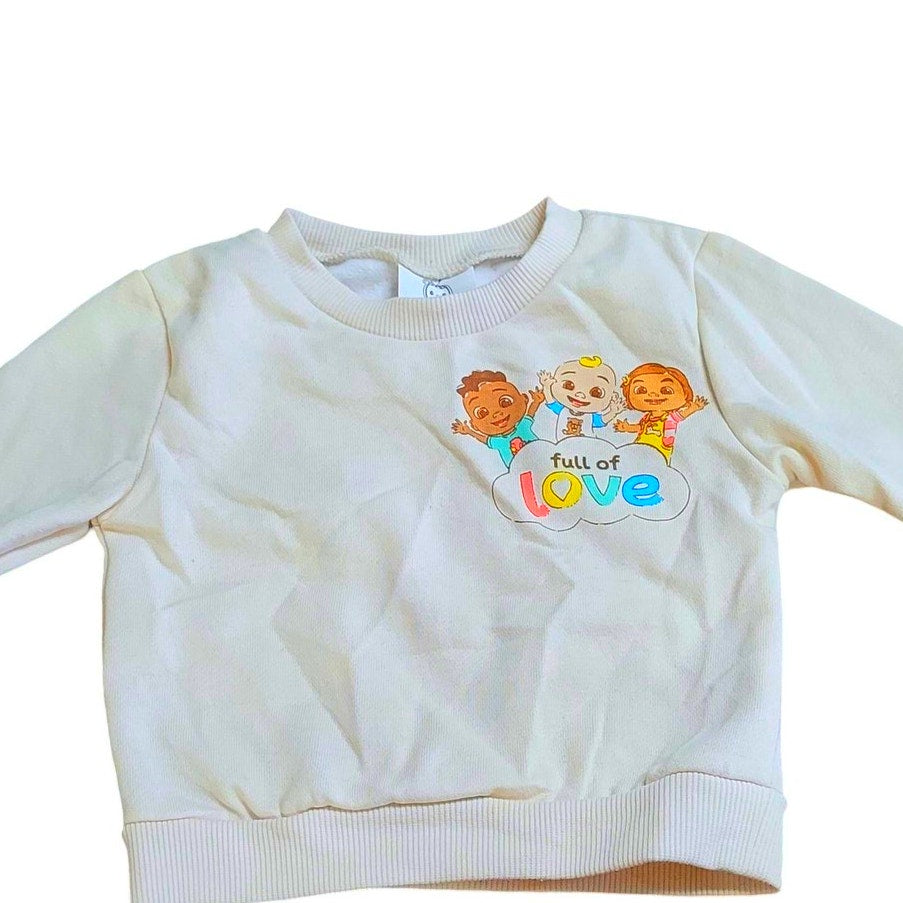 Baby Cocomelon Top 'Full of Love' - Cream 12M