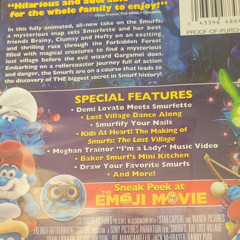 Smurfs The Lost Village DVD 2017 Animated Family Comedy Adventure Fantasy