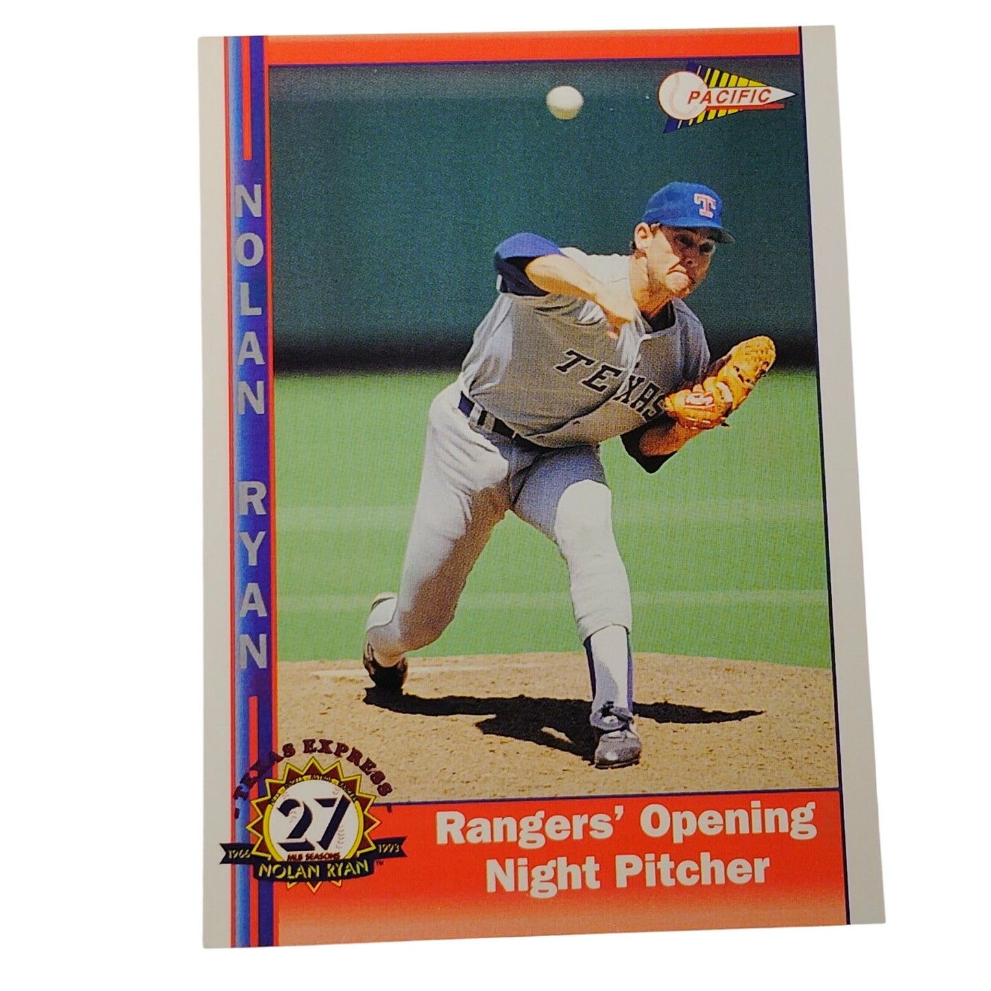 1993 Pacific Texas Express Nolan Ryan #221 Texas Rangers Pitcher Baseball Card NM