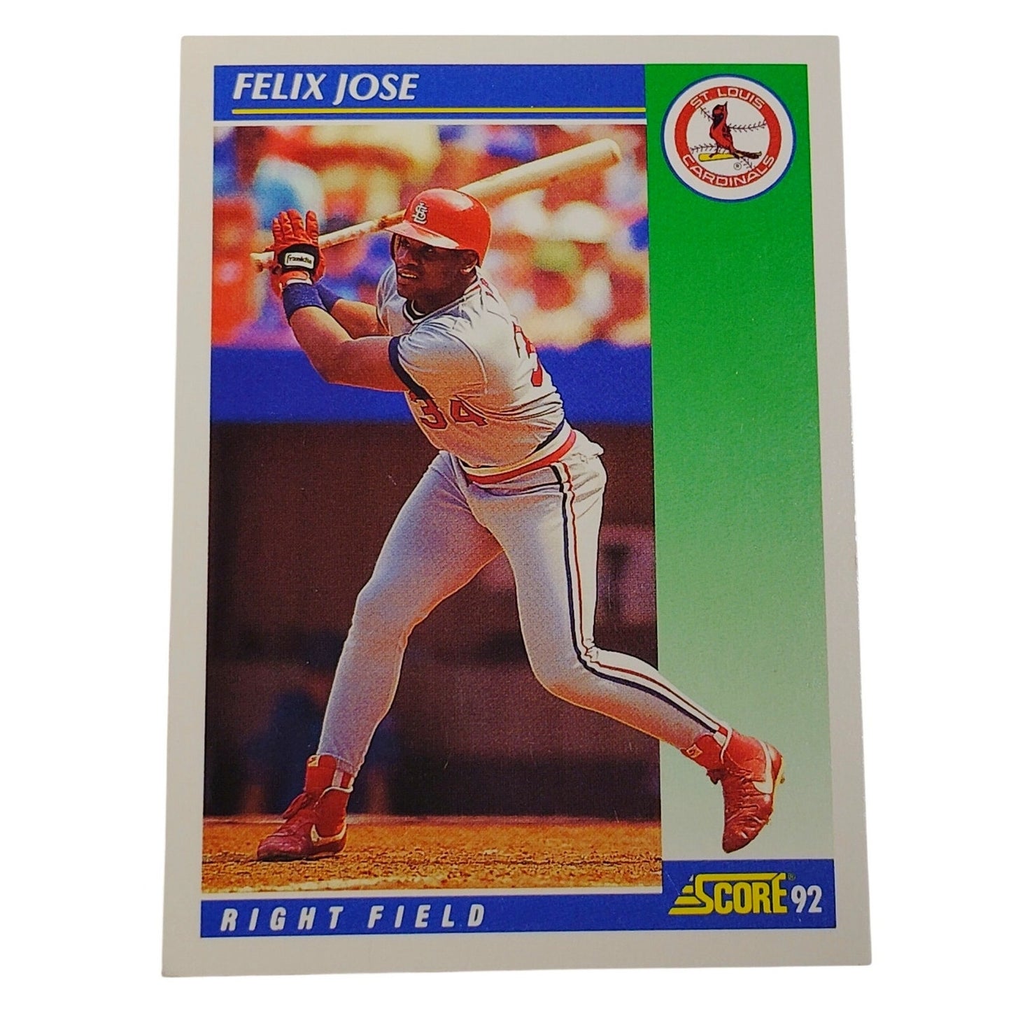 1992 Score Félix José #40 St. Louis Cardinals Outfielder MLB Baseball NM