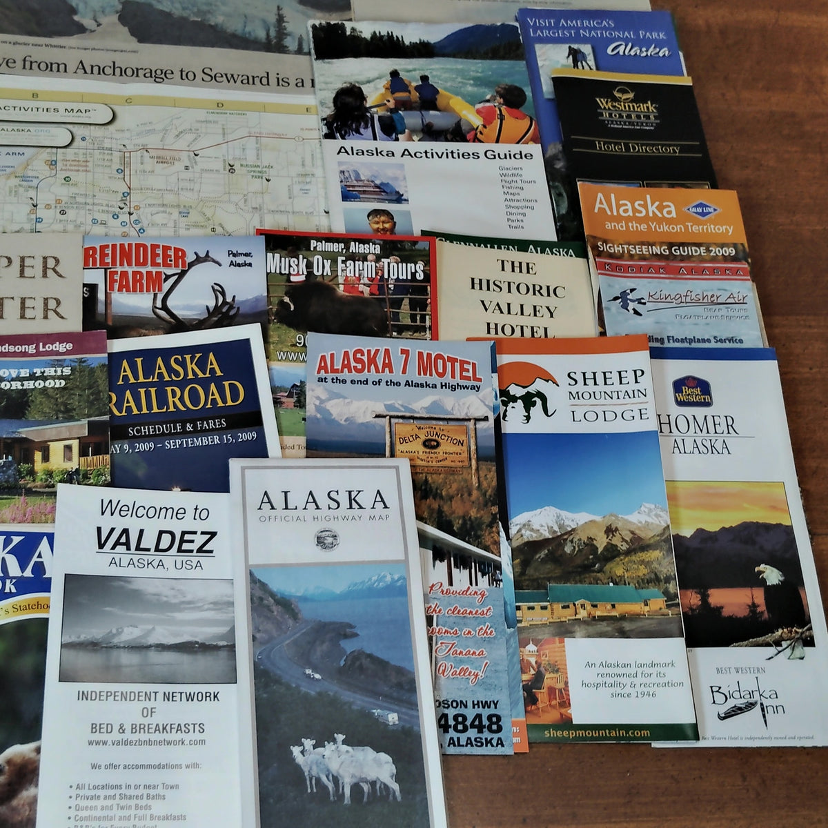 Vintage Alaska Travel Ephemera Lot - Maps, Brochures, Guides (2009-2016)